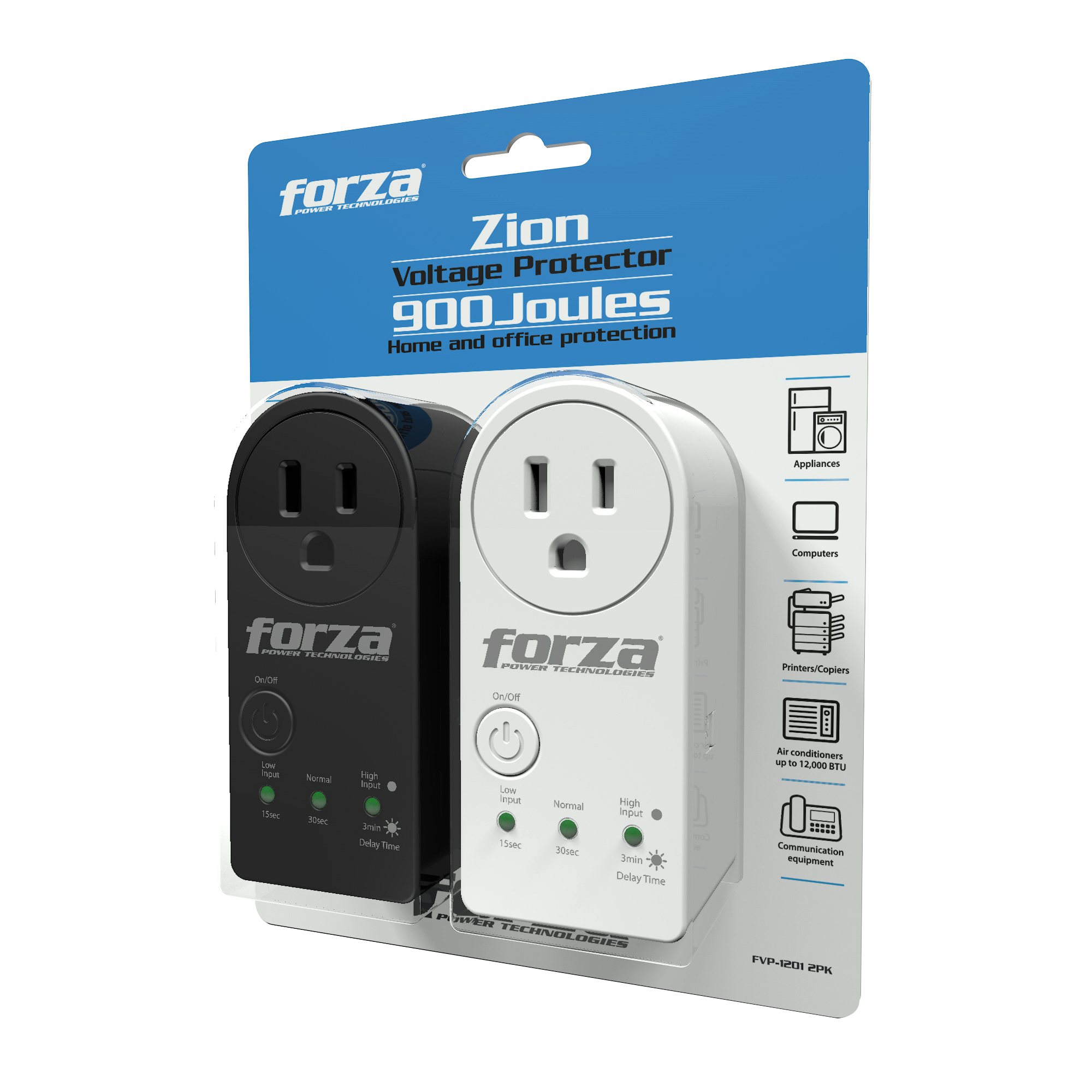 G-RAP TRU Ⅱ FLO (12') Zion 2-Pack | Voltage protector 900J/1800W, 1 out, 350° plug