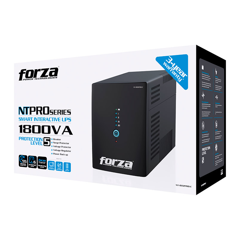 UPS interactiva 1800VA/900W, 6 slds, RJ45, RJ11, torre comp-220V
