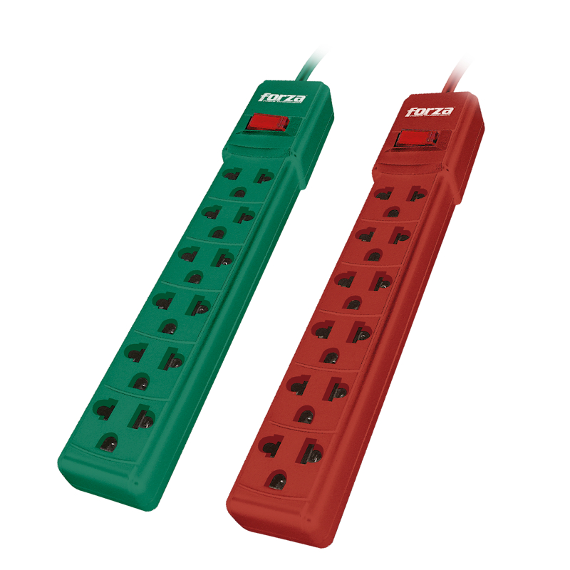 Power strip 2200W, 6 universal NEMA, reset breaker-120V/240V, 2