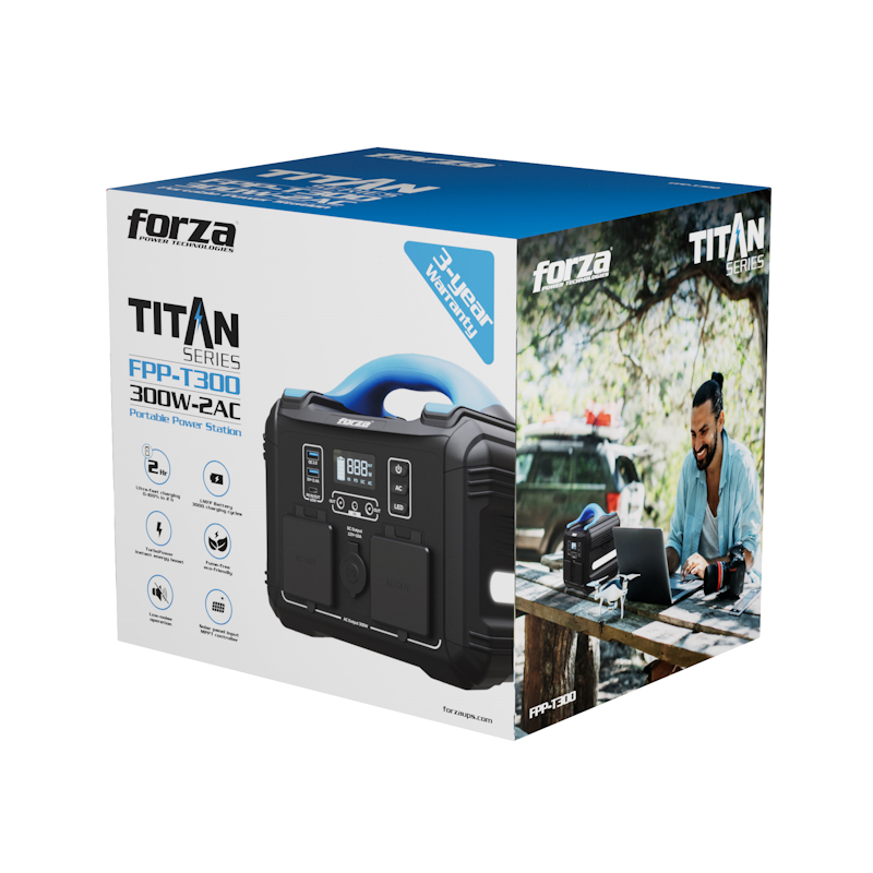 Portable Power 300W 2AC/6DC Outlets 3.75V LiMnFePO4 - 110V| ForzaUPS