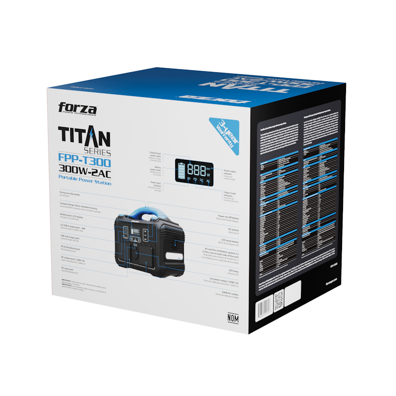 Portable Power 300W 2AC/6DC Outlets 3.75V LiMnFePO4 - 110V| ForzaUPS