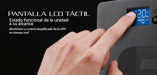 UPS inteligente 800VA/480W, 3 CEI-23-50, LCD táctil, torre cmp -220V| ForzaUPS